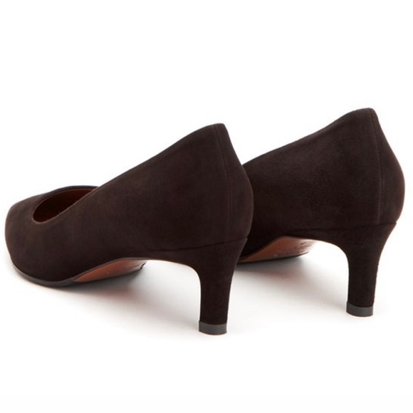 Aquatalia Marianna Suede Pointed Toe Pump Espresso - Picture 6 of 16